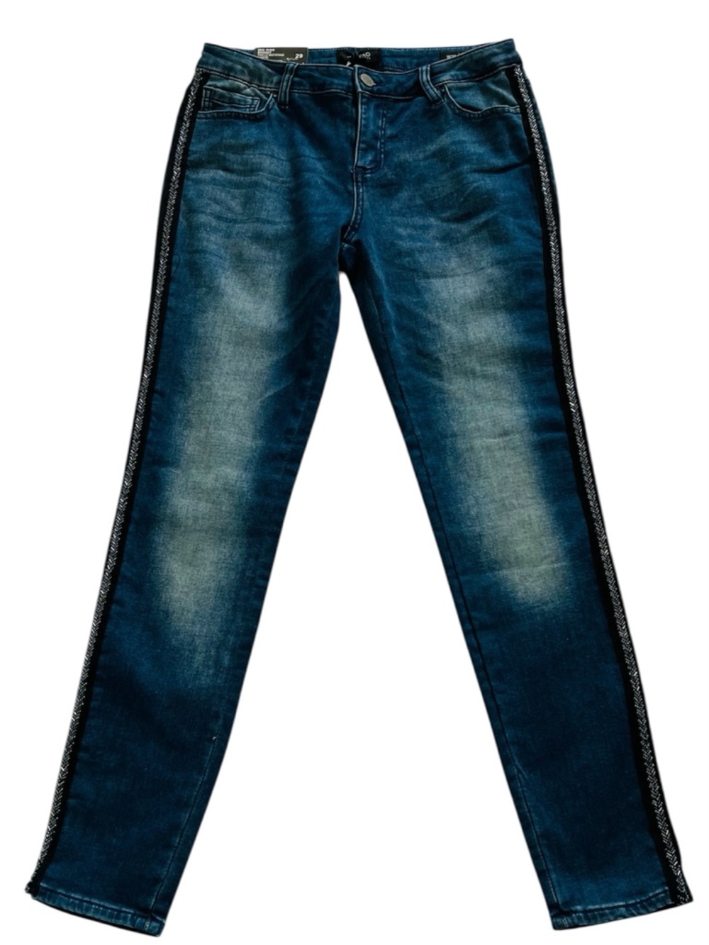 NWT Buffalo Jeans Women’s 29 X 29 Blue Skinny Sequins Mid Rise Stretch Denim